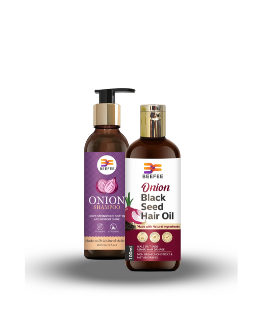 BEEFEE Combo of Onion Shampoo 200ml & Red Onion Hair Oil 100ml